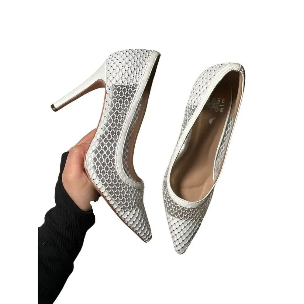 Chase and Chloe | Amalia Rhinestone Mesh Pump